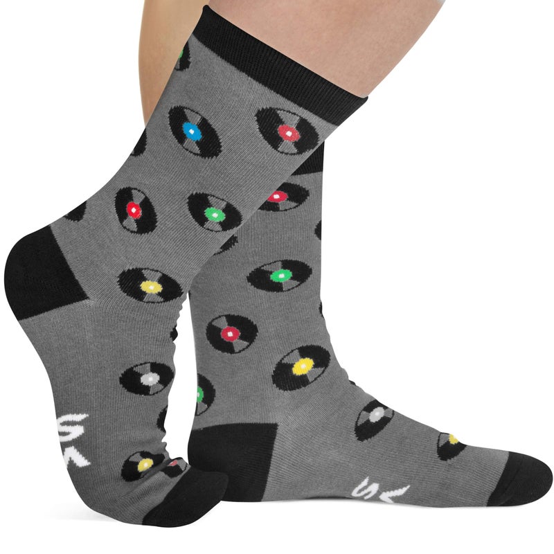 Lavley - Nerd Socks - Funny Gifts for Book Lovers, Music Lovers, Men and Women (US, Alpha, One Size, Regular, Regular, Vinyl) - Image 2